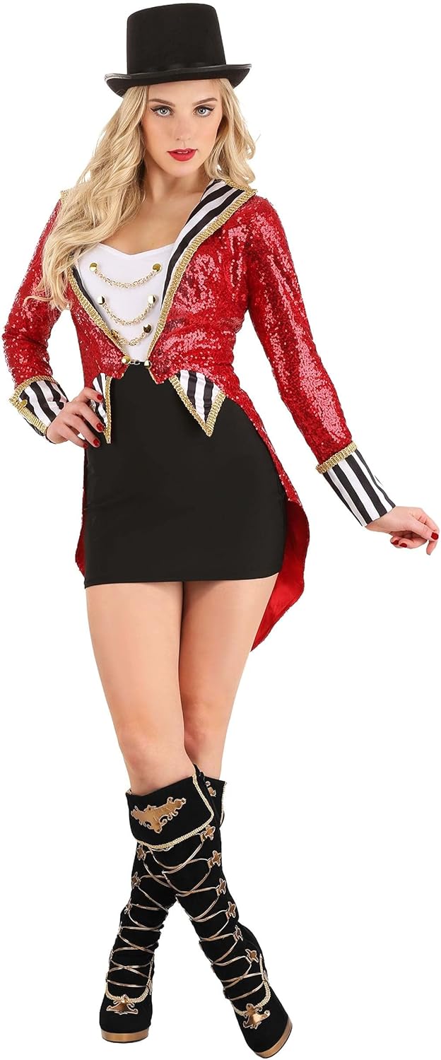 Sequin Sexy Ringmaster Costume for Women Lion Tamer Costume Adult Outfit