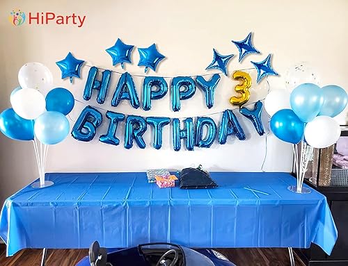 Miniatura 9 de Cartel de cumpleaños (3D morado) globos de Mylar de aluminio de feliz cumpleaños, 23 piezas de decoraciones de fiesta de cumpleaños con 6 globos de