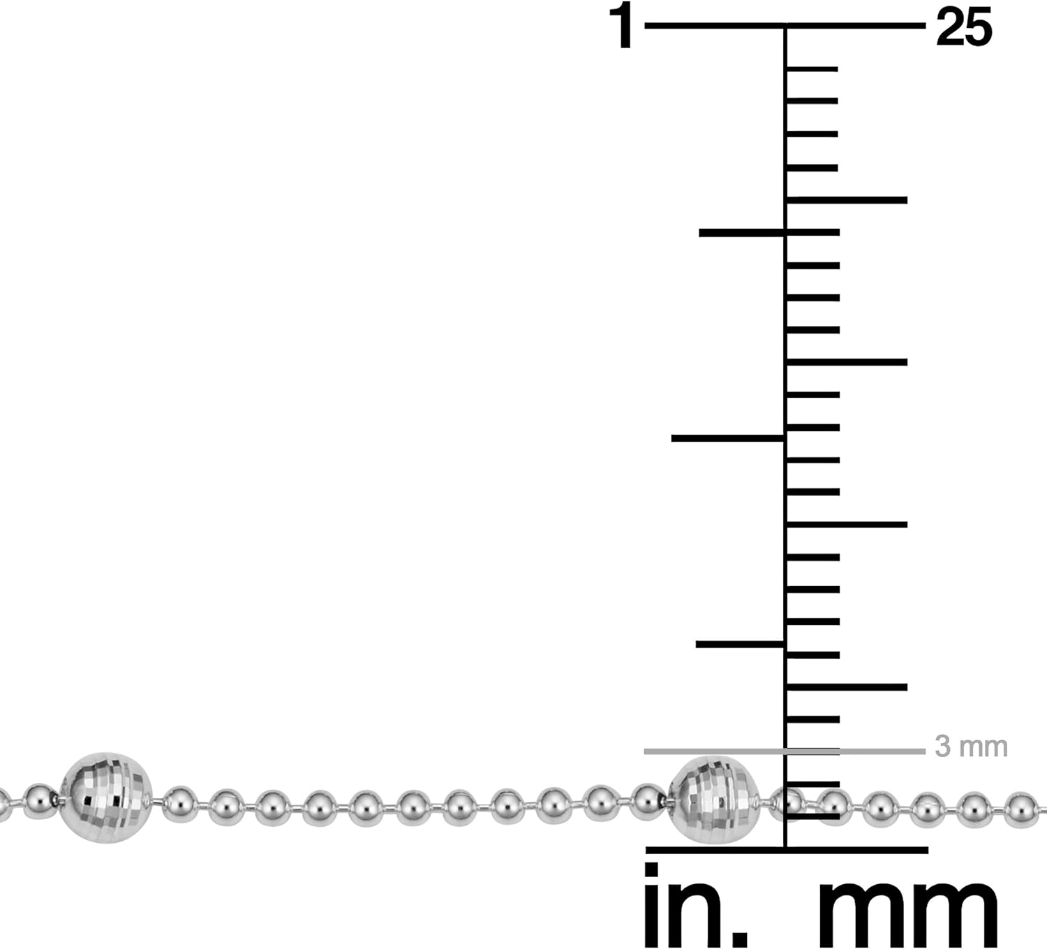 Kooljewelry Sterling Silver Bead Ball Station Necklace (16, 18, 20, 22, 24, 30 or 36 inch) - Image 4