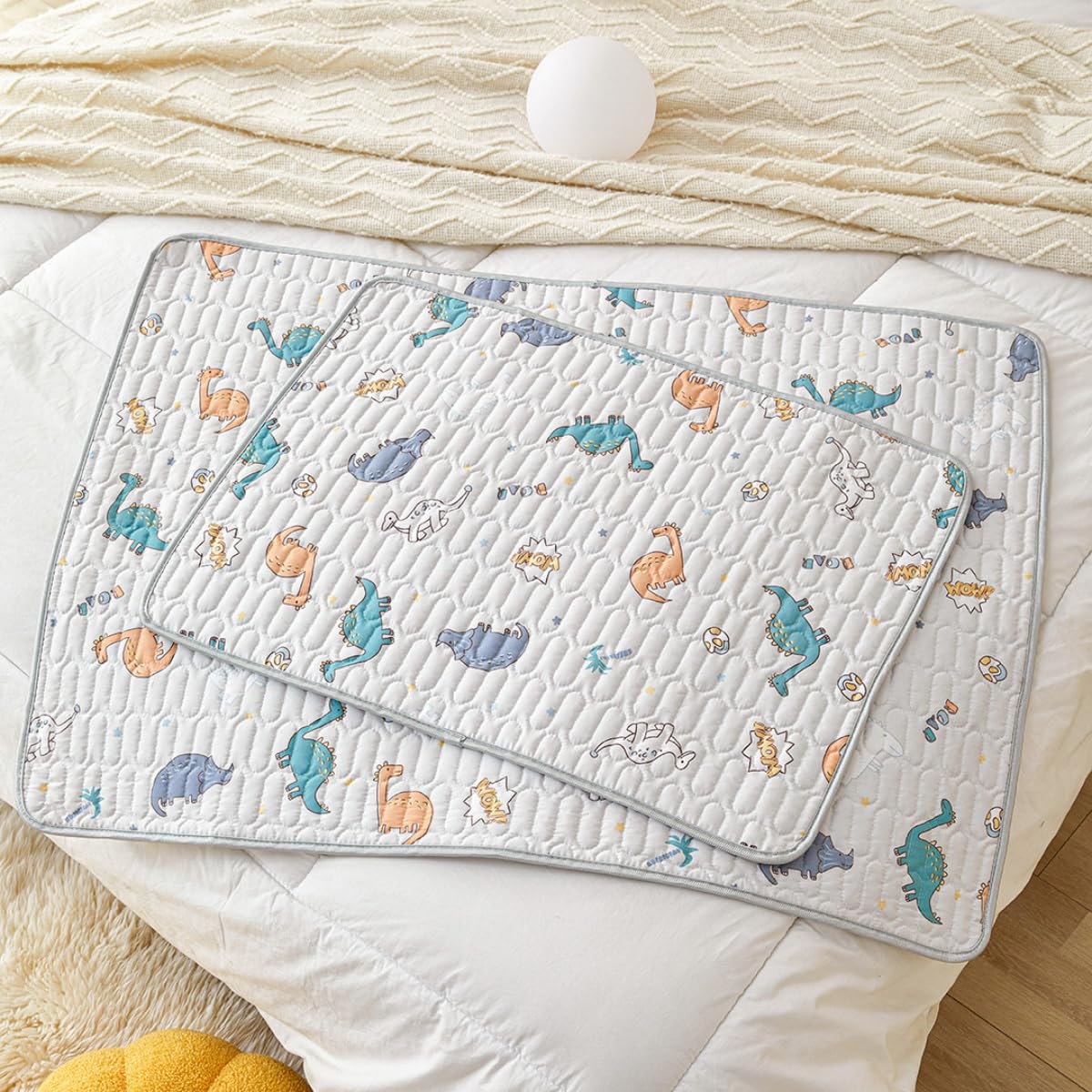 Traverse Letto Anziani Lavabili Impermeabile Assorbente Riutilizzabile Traversa Incontinenza Bambini e Adulti, Trapuntato Coprimaterasso Singolo, Tappetini Igienici (Dinosauro,200x220cm)