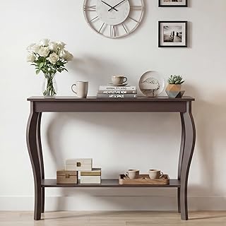 ChooChoo Narrow Console Table, Chic Accent Sofa Table, Entryway Table, Espresso