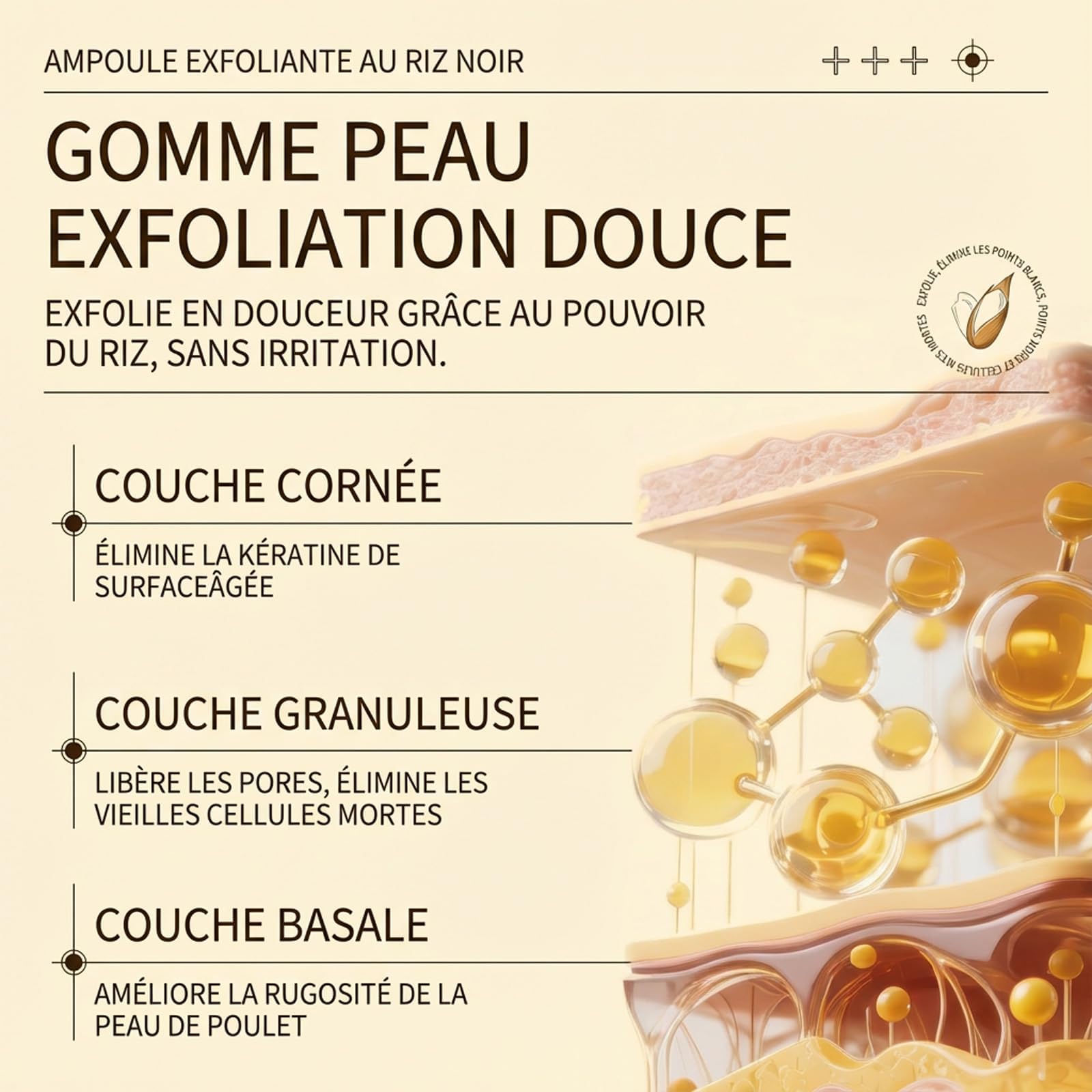 Lumeva Peel Shot Exfoliant Visage Coréen - Sérum Exfoliant Riz Noir & Blanc, Nettoyage Profond des Pores et Points Noirs, Texture Douce, Éclat Immédiat - 80 ml, 2 flacons