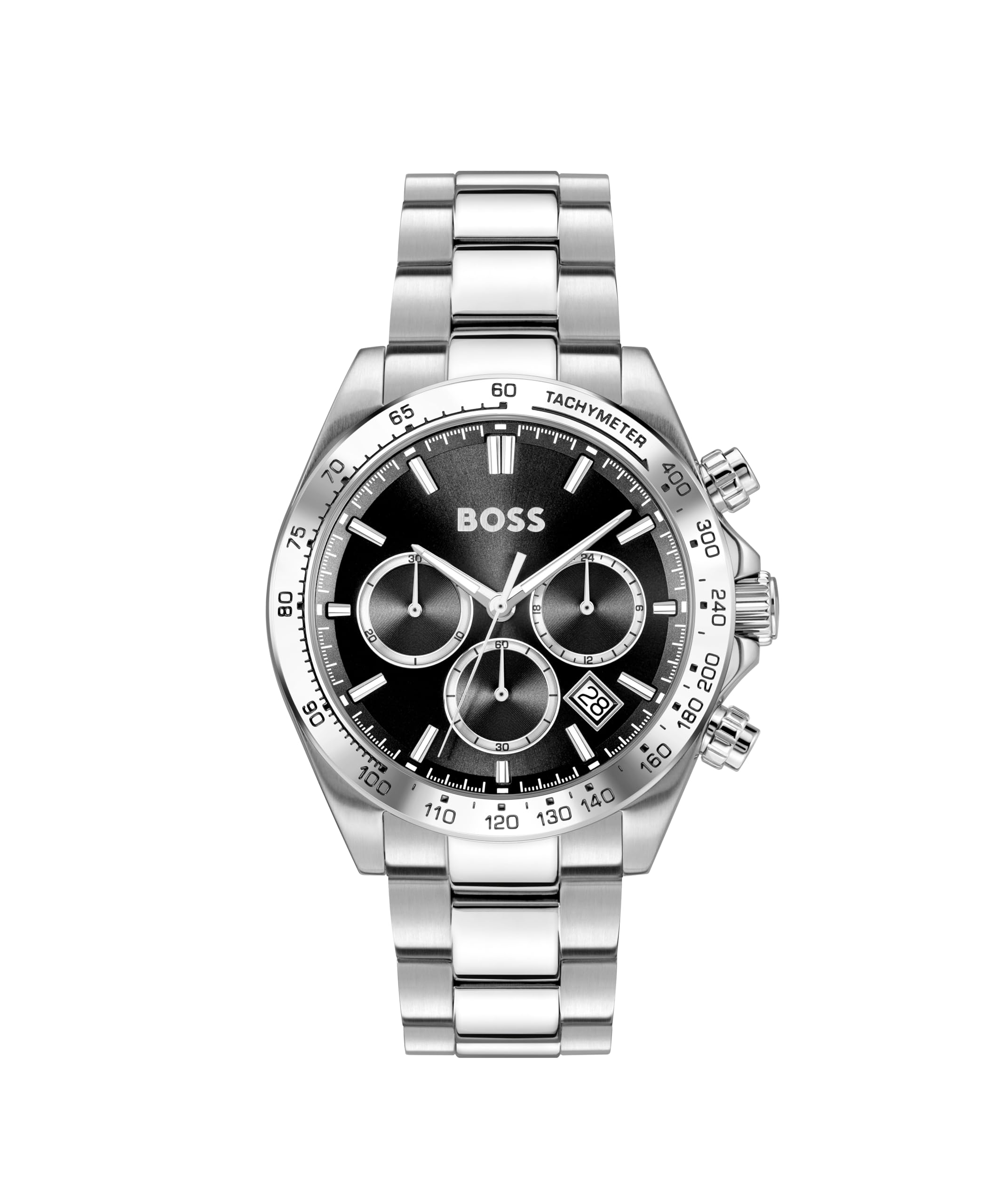 BOSS Chronograph Quarz Uhr für Herren Kollektion Hero 2.0 mit Edelstahlarmband