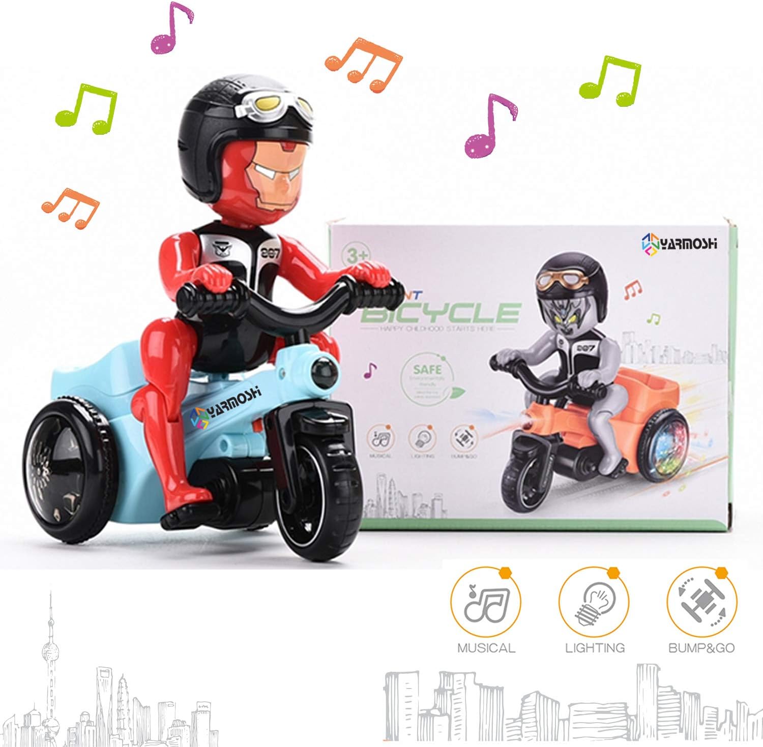 YARMOSHI RC Sport Stunt Man on Skateboard Robot Remote Control 360 Turn with One Leg Fun Gift for Boys Girls Includes Battery : Toys & Games