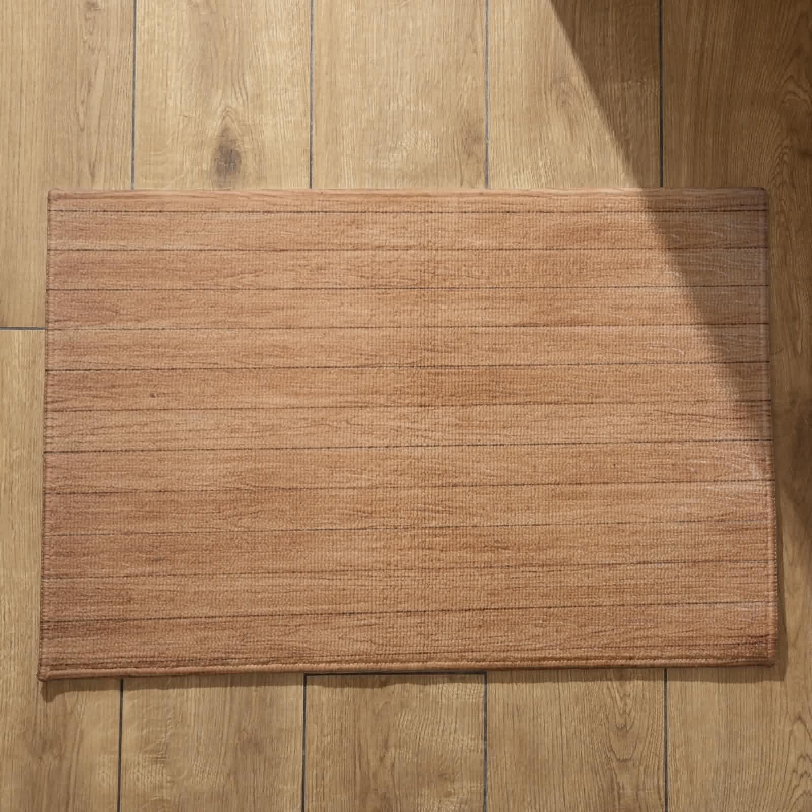 Alfombra de salón antideslizante 50x80 cm: felpudo exterior con diseño de madera