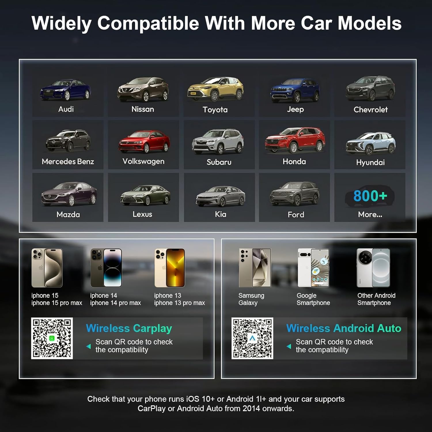 Wide compatibility with various car models and phone OS