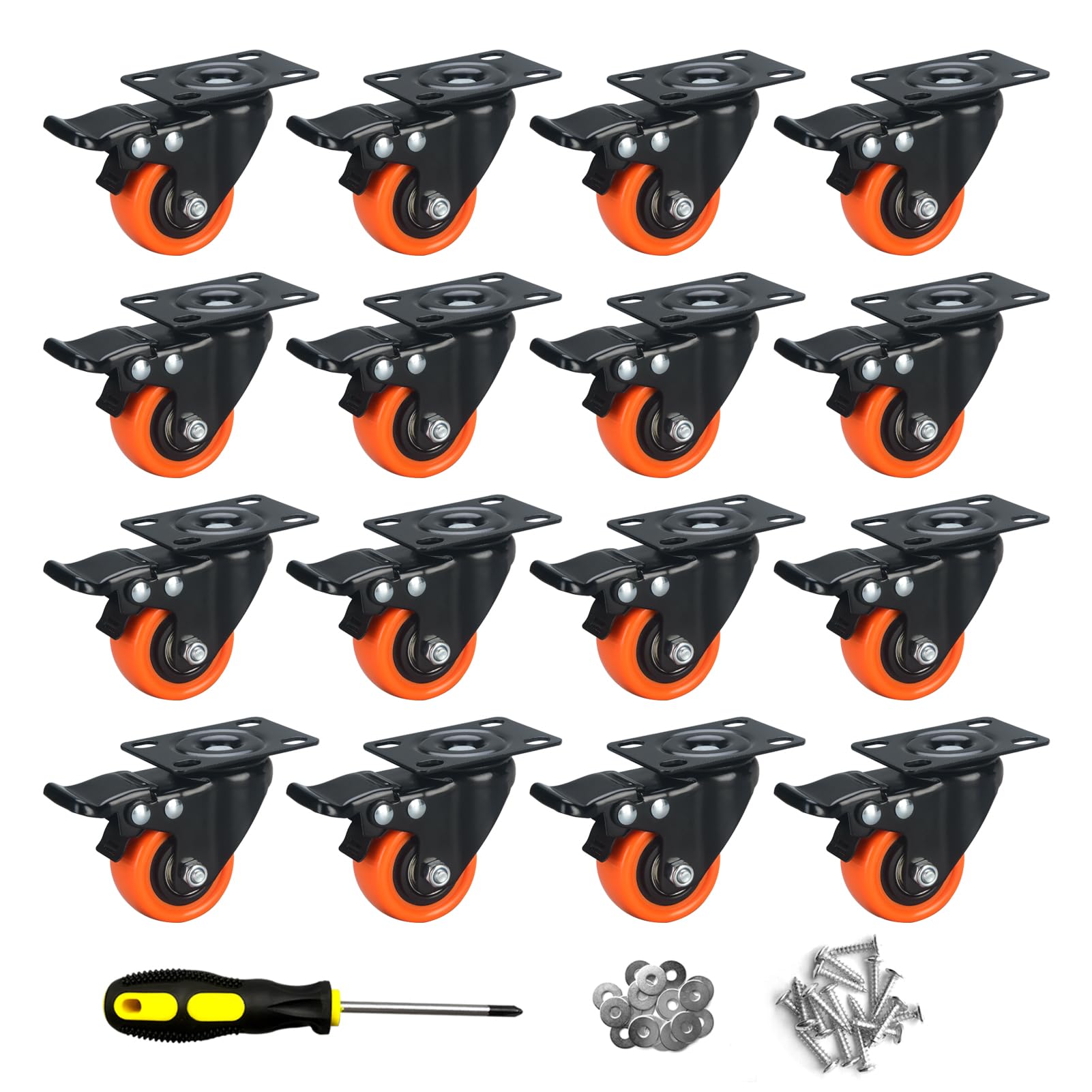 Heavy Duty Caster Wheels with Brake - 2 Inch -26