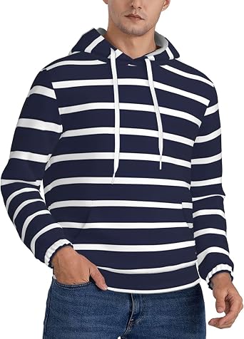 Mens Hoodies Long Sleeve Pullover Fleece Hooded Sweater Sweatshirts with Pocket