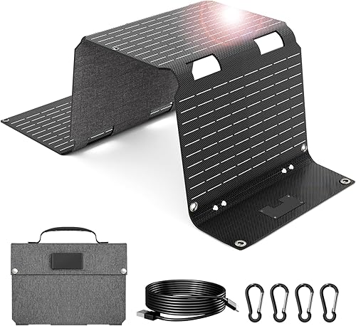 NHZOTUD 45W Solar Panels Charger with Handle 18V USB-A USB-C DC Portable Foldabl