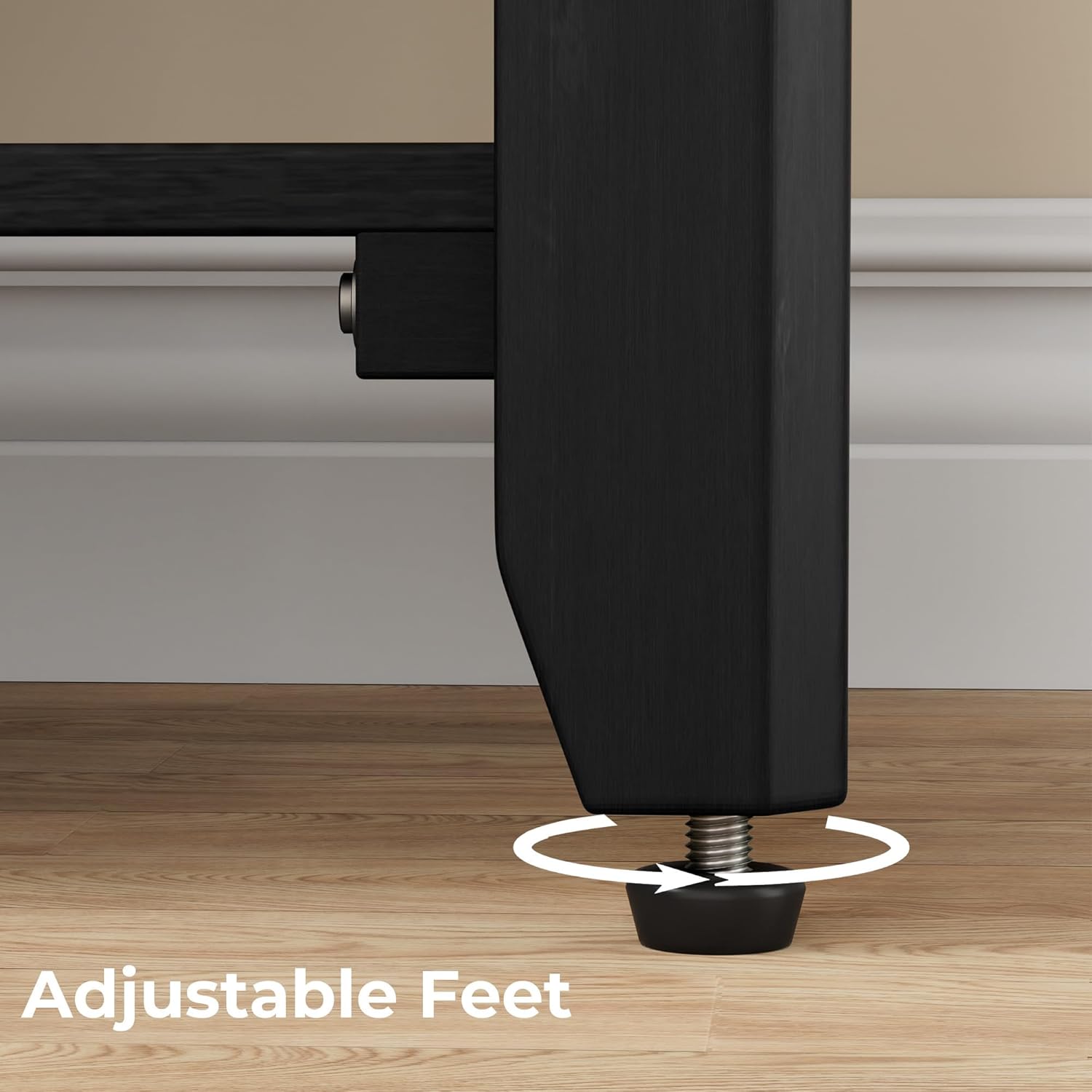 Close-up of the adjustable shelf mechanism on the Homleke Shoe Rack Bench.
