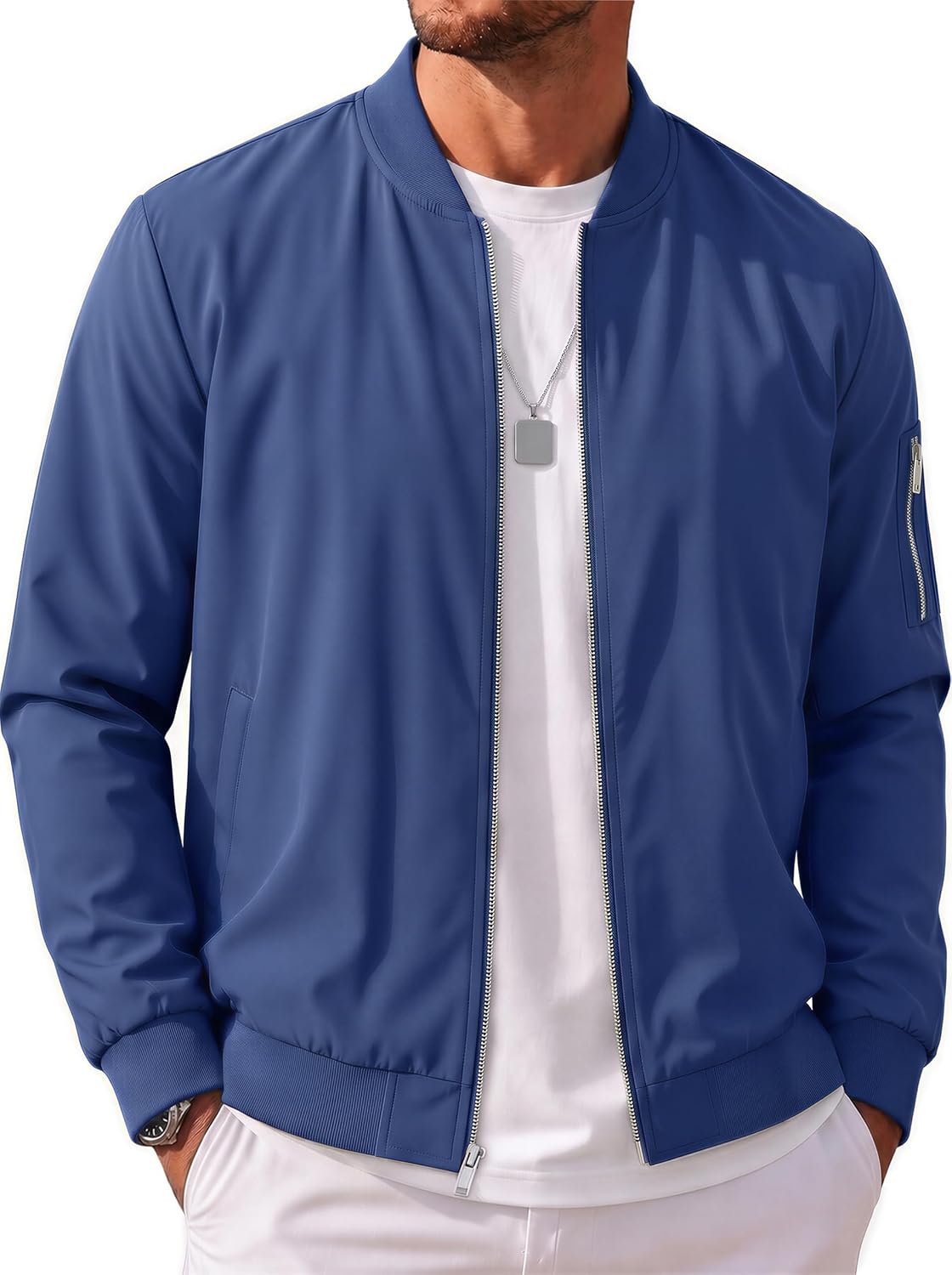 MAGCOMSEN Men's Bomber Jacket Lightweight Windbreaker Spring Fall Jacket