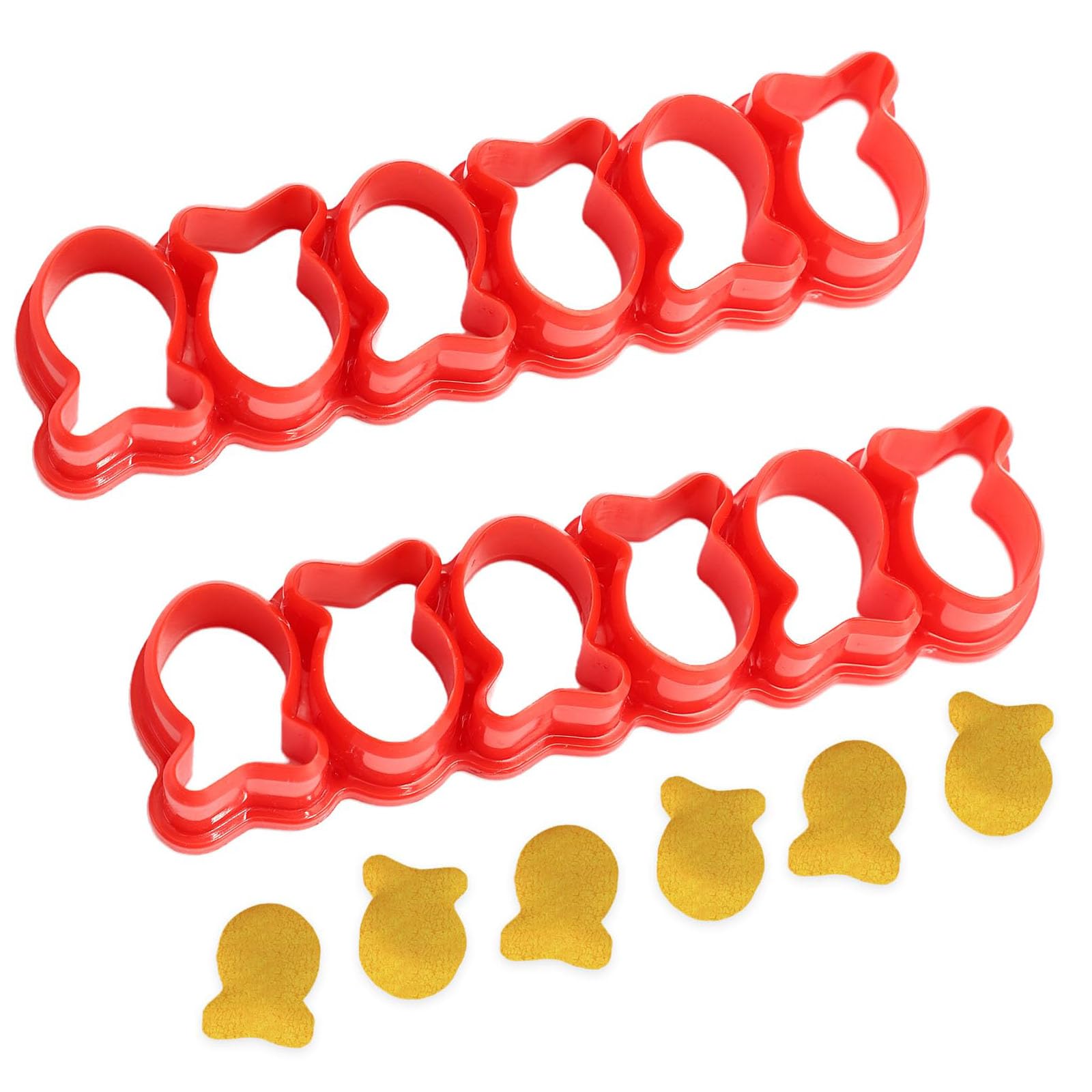 Mini Gold Fish Cracker Cutter Set,Tiny Fish Cookie Cutters,Fish Cracker Cookie Cutters for Baking,Animal Cracker Cookie Cutters,Plastic Small Fish Cookie Mold(6X Fishes,2PCS)