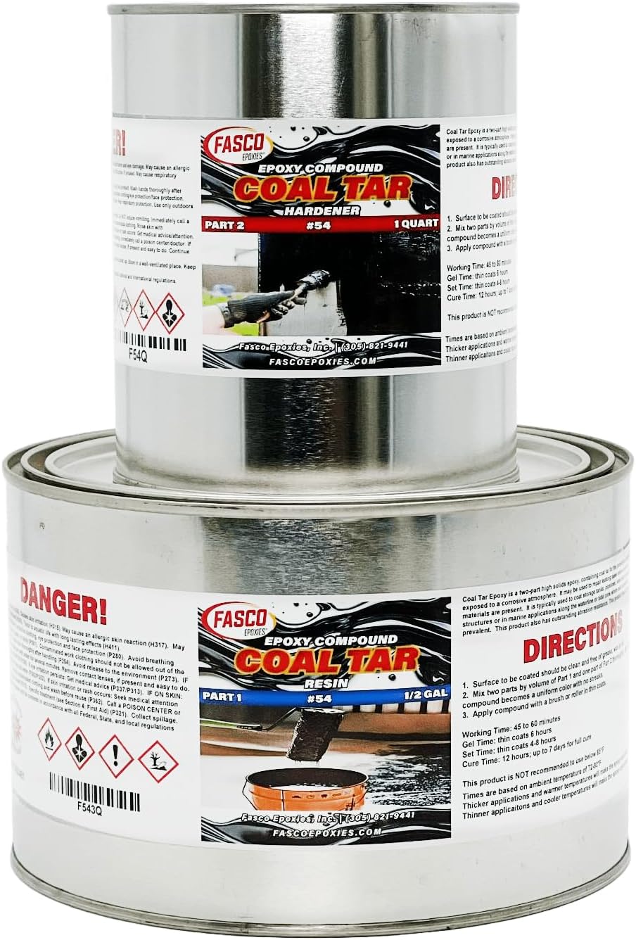 Fasco Epoxies #54 - Coal Tar Epoxy - 1.5 Gallon Kit