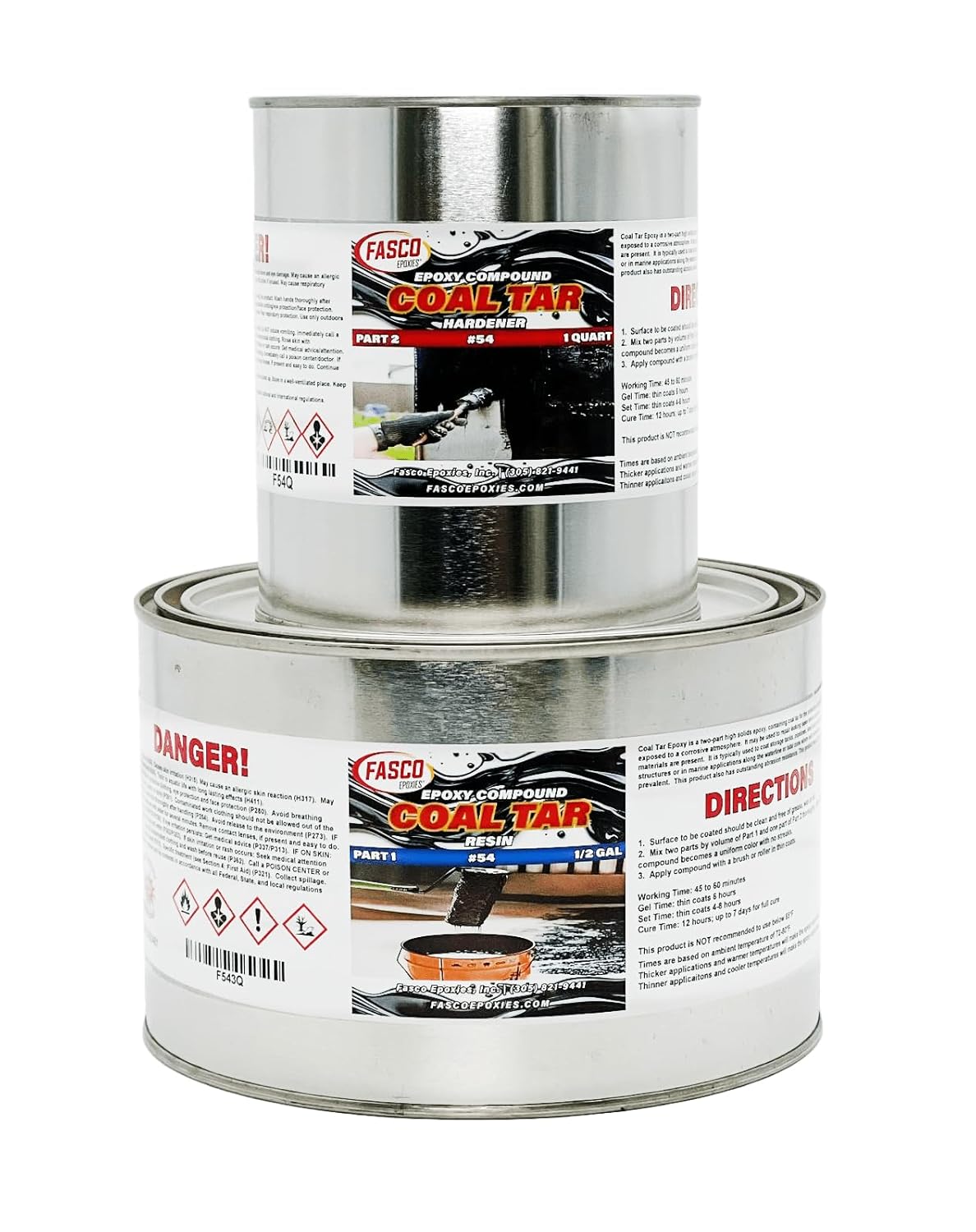 Fasco Epoxies #54 - Coal Tar Epoxy - 3 Quart Kit