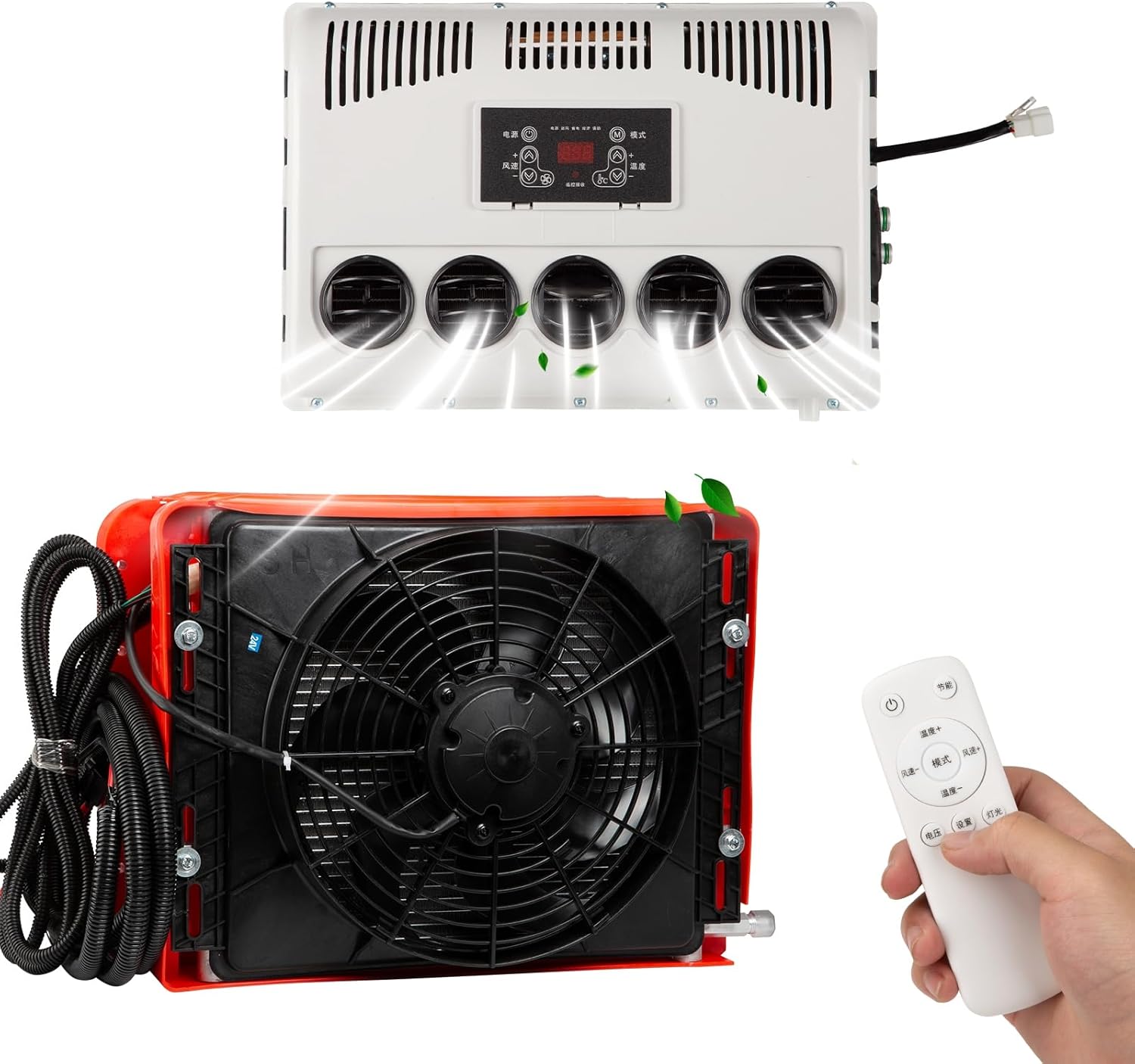 12V truck DC air conditioner split type RV air conditioner, suitable for trucks, RVs, agricultural vehicles, campers, trailers, excavators, vans, etc (12V)