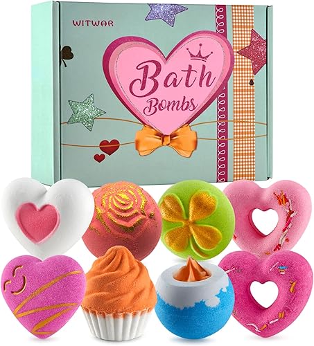 9 bombas de baño para niños y niñas, juego de bombas de baño de burbujas con juguetes de joyería, regalo de sirena orgánica, juego de regalo de