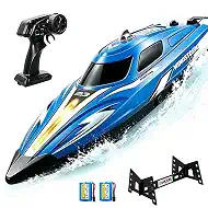 Tidjani RC Boat, 14 inch Remote Control Boat for Kids and Adults, Fast 25 KPH RC Speed Boat with 30Mins Playtime, Summer Toys for Pool & Lake & Saltwater
