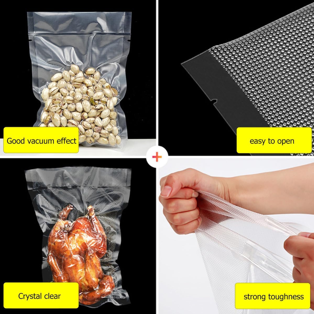 Vacuum Sealer Bags Dot Texture PA 100Pcs PE Food Storage image 3
