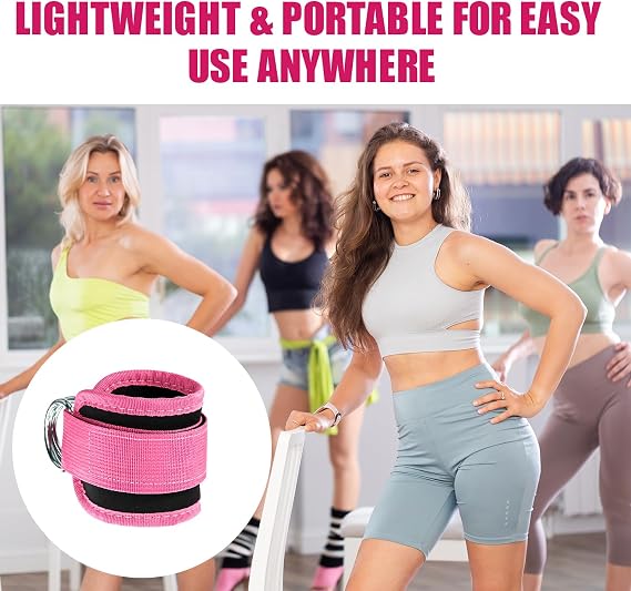 Cable Ankle Straps for Gym Cable Kickback and Leg Extensions - Double D-Ring 2pcs