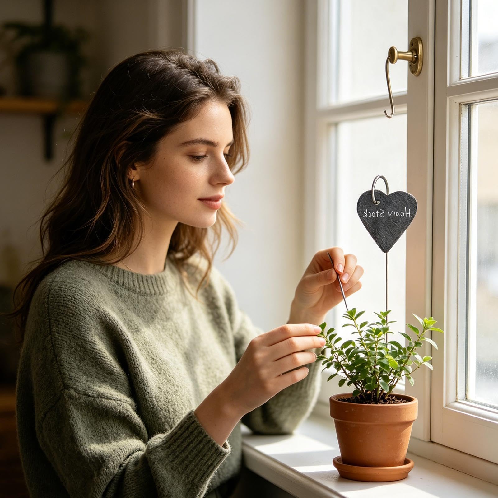 Mini ganci da pastore – 30 pezzi in metallo deformato in acciaio inox per appendere etichette per vasi di fiori, per casette per uccelli, lampade solari, campanelli eolici, decorazioni per matrimoni