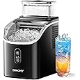 EUHOMY Nugget Ice Maker Countertop, Max 34lbs/Day, 2 Way Water Refill, Self-Cleaning Pebble Ice Maker Machine with 3Qt Reservoir, Ideal for Home, Office, Bar, and Party. (Silver)