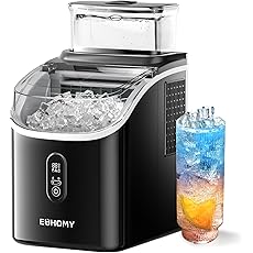 EUHOMY Nugget Ice Maker Countertop, Max 34lbs/Day, 2 Way Water Refill, Self-Cleaning Pebble Ice Maker Machine with 3Qt Reservoir, Ideal for Home, Office, Bar, and Party. (Silver)