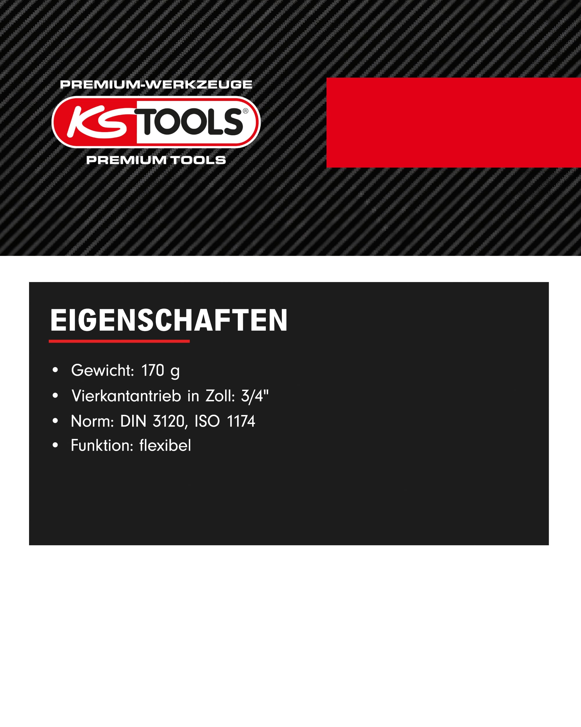 KS Tools Drehwinkelmessscheibe I Drehwinkelmesser 3/4" 516.1197 I Mit flexiblem Magnetarm I Winkel Messgerät für den drehwinkelgesteuerten Schraubenanzug