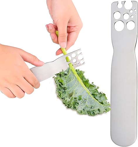 Miniatura 5 de Pelador de hierbas de hoja de acero inoxidable, col rizada LooseLeaf, acelga, col rizada y pelador de hierbas de cocina