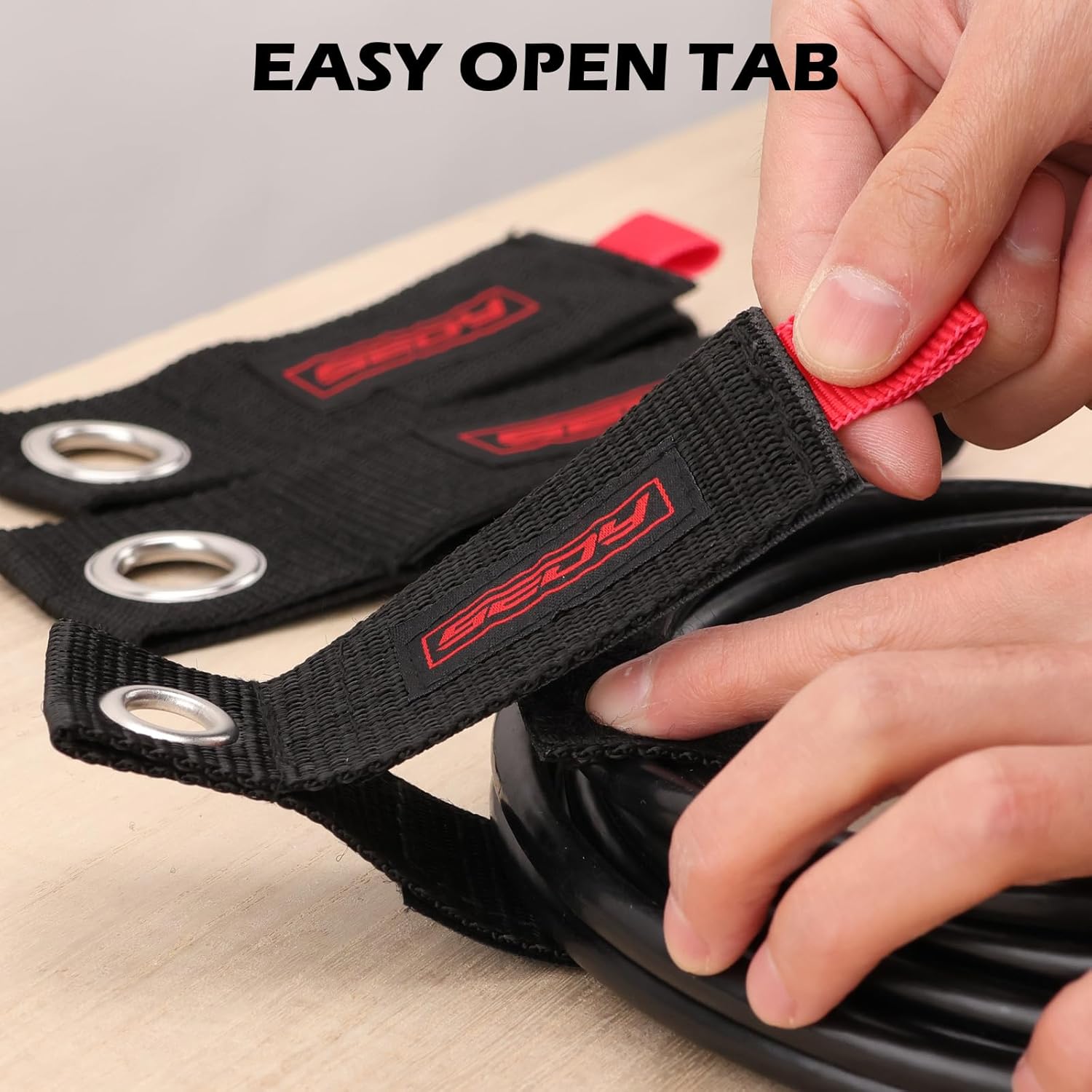 6 Pack Heavy Duty Large Storage Straps, 13", 10", 17" Reusable Cable Ties with Carry Handle, Cord Organizer Loop Hangers for Extension Cords, Hoses, Power Cables, and Ropes
