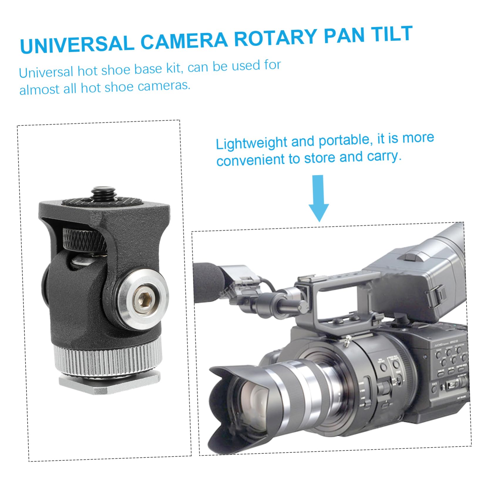 Yardenfun Easy Installable Rotatable Head Aluminum Alloy Mount for Camera Monitor Hot Shoe Mount Adapter