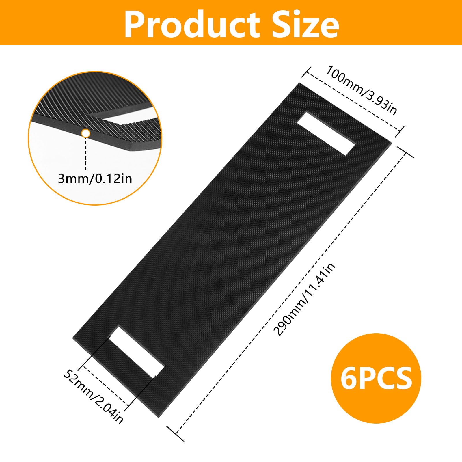 Fundas Protectoras de Esquina de Caucho para Cintas de Amarre 290x100x3mm 6 Piezas