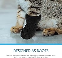 Vista 6 de Orejeras ajustables para patas de gato, cubiertas protectoras para patas, zapatos de gato, tapas de garra antiarañazos, ajuste cómodo