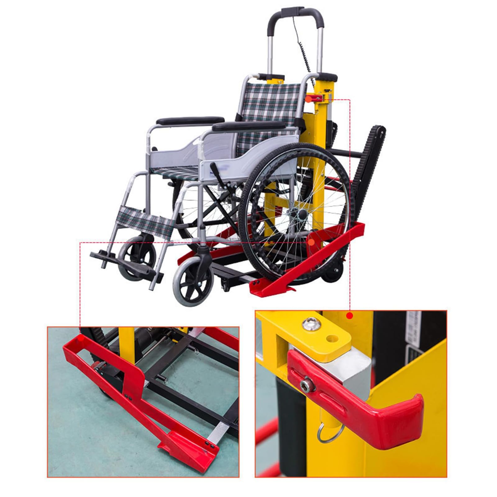 Elektrorollstuhl zum Treppensteigen, Belastung 160 kg/352 Pfund, Aluminiumlegierung Rahmen, Hochleistungs-Treppensteigerwagen