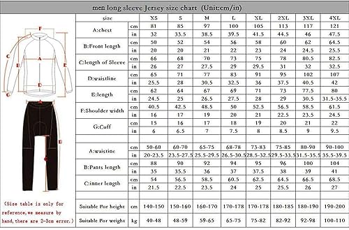 Miniatura 7 de Camisetas de ciclismo para hombre, conjunto de ropa de bicicleta para hombre, chaqueta de bicicleta de manga larga y pantalones de ciclismo con