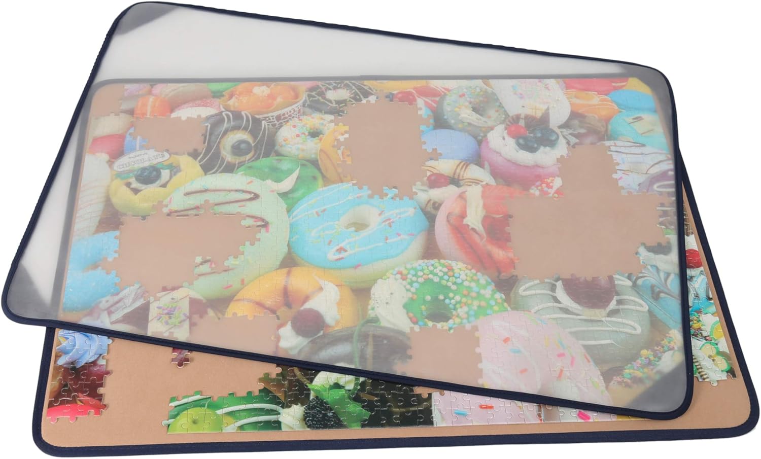 Tektalk Jigsaw Puzzle Board with Puzzle Dustproof Cover Up to 1500 Pieces (Khaki) 1500 With Dustproof Cover