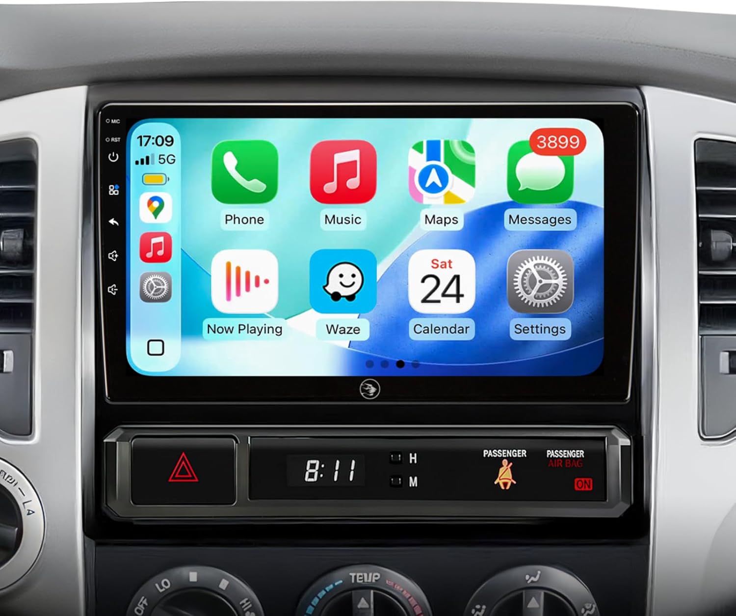 2+64G Car Radio Stereo for Toyota Tacoma 2005-2015, CarPlay & Android Auto Head Unit, 9" Touchscreen/GPS Navigation/HD Backup Camera/SWC