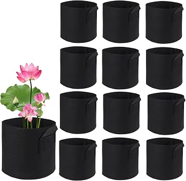 12Pcs Lily Plant Pots for Pond, Aquatic Pond Planter for Pond Durable Breathe Reusable Fabric Plant Bags for Aquatic Plants, Potato, Carrot, Onion, Flower2 Gallon