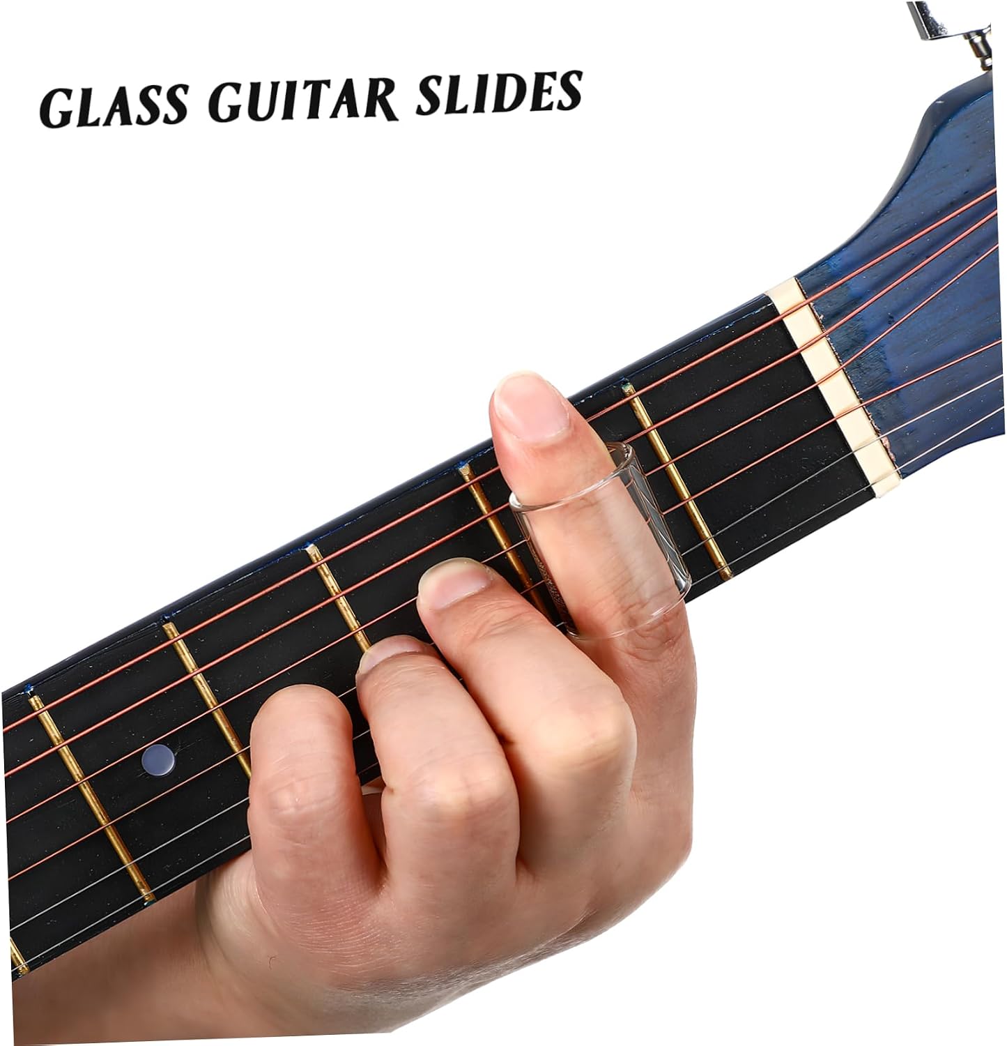 8Pcs Glass Guitar Slides Versatile Acoustic Guitar Accessories Multi Finger Covers for Effortless String Gliding for Various Playing Styles and Techniques