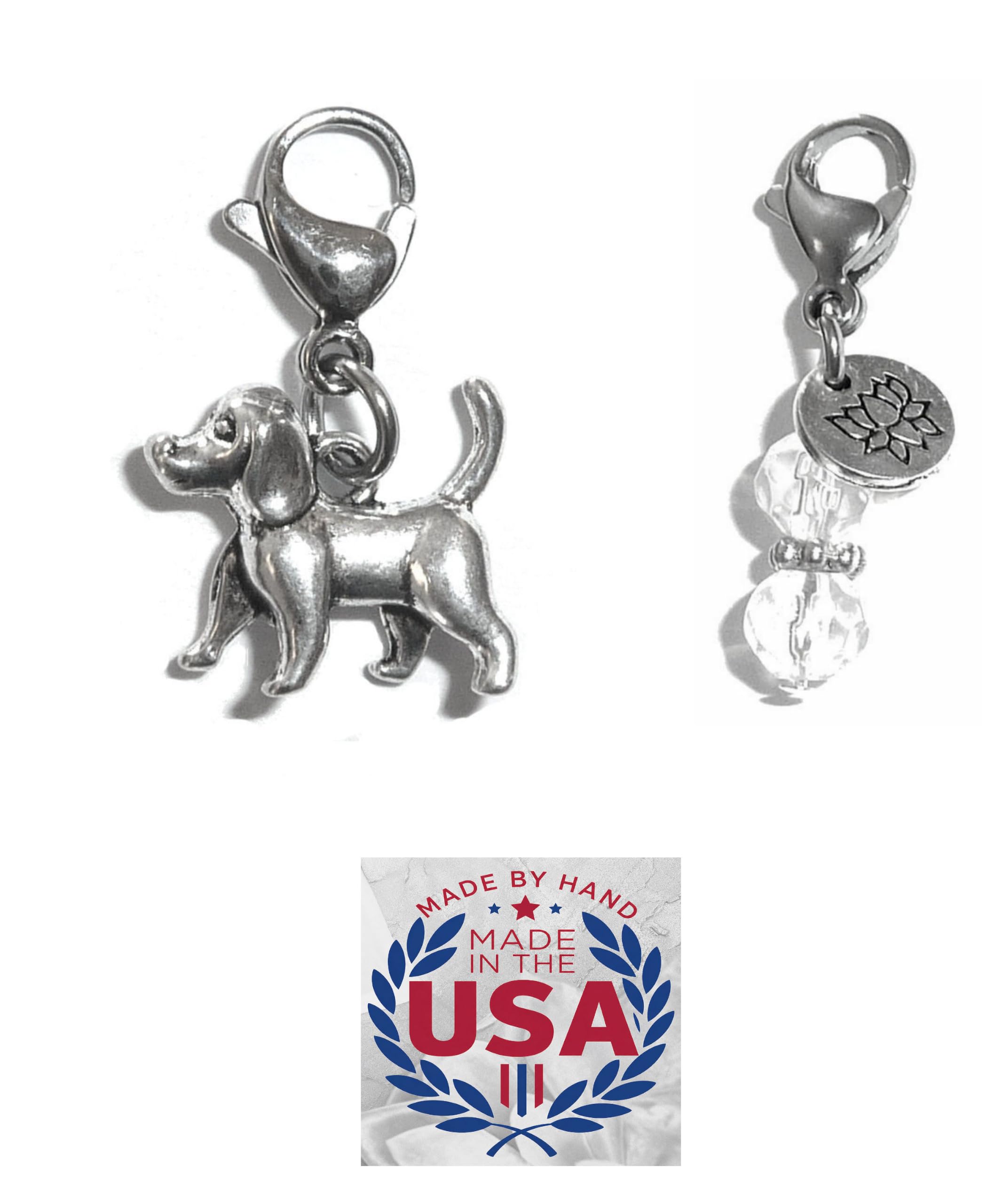 Hidden Hollow Beads Clip On Charm for Purse, Handbag, Keychain, Zipper Pull, Backpack, Jewelry Accessory, USA