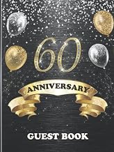 60th Anniversary Guest Book: Large Sign-In Book for Sixtieth Anniversary Party | Keepsake Memory Gift for Couples | Diamond, Gold & Black Design