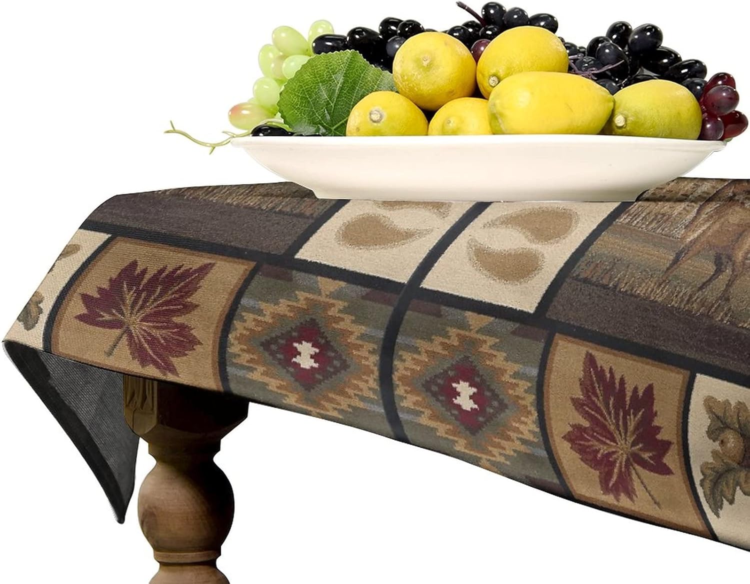 Rustic Bear Moose Deer Tablecloth, for Dinner Retro Rustic Vintage Bear Cottage Country Rustic Cabin 100% Polyester Tablecloth for Kitchen Dining Birthday Party Holiday Christmas Buffet 55"x55"