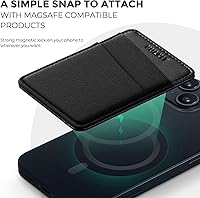 Vista 3 de VULKIT Cartera magnética para teléfono MagSafe, bloqueo RFID, cartera con tarjetero para iPhone serie 16/15/14/13/12 y funda para teléfono