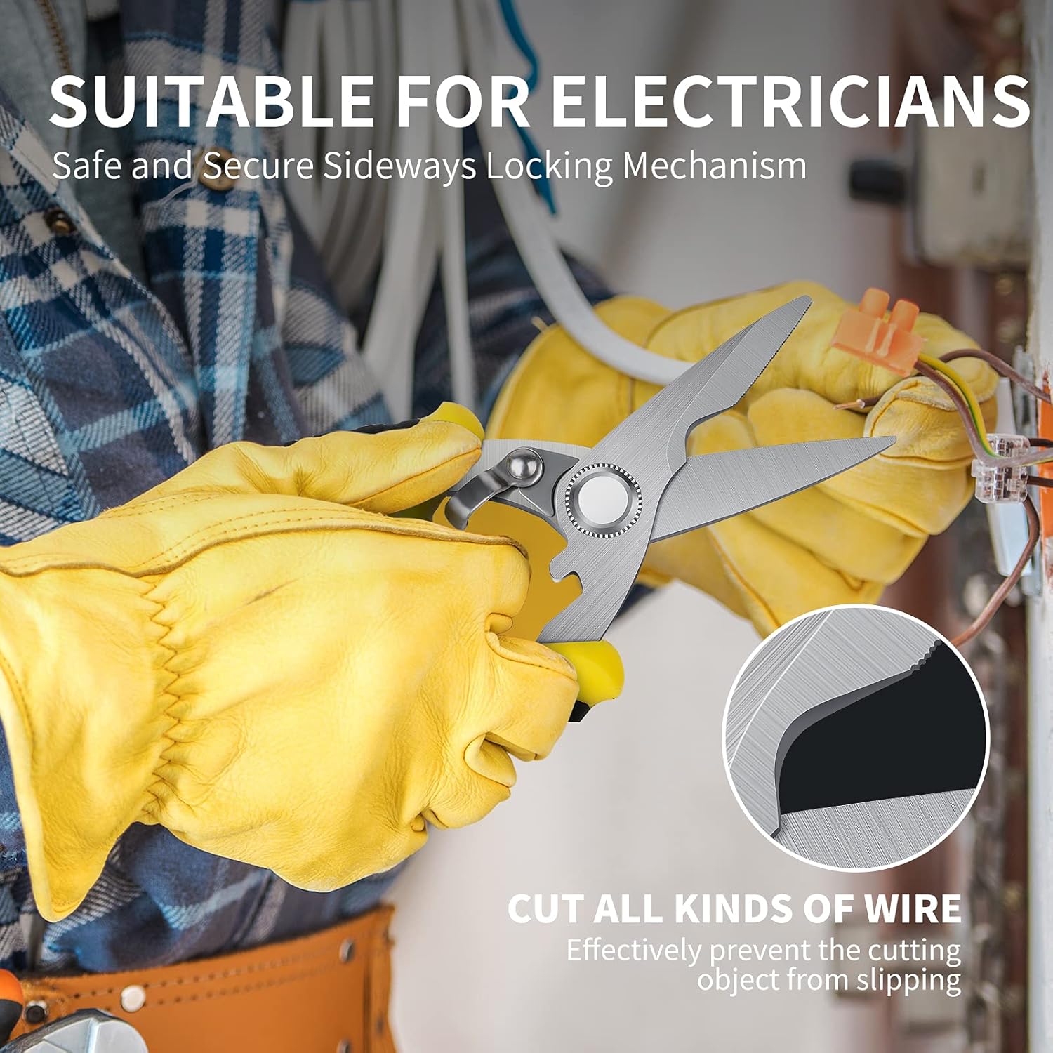 Scissors Heavy Duty, Shears, Multifunction Heavy Duty Scissors, Easily Portable Utility Scissors for Working Technicians, Electricians, Stainless Steel Tool Industrial Shears for Household. : Tools & Home Improvement