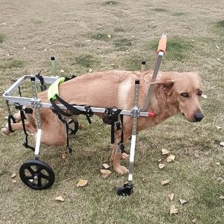 HXSM Dog Wheelchair for Handicapped, Animal Exercise Wheels for Hind Legs Rehabilitation, Pet Wheelchair, Adjustable 4 Wheels Assisted Walk Car, Full Support, for Big Small Dogs Cat Puppy