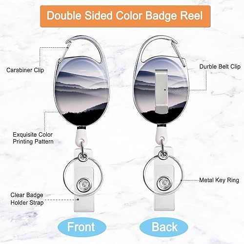Vista 91 de Carrete retráctil para tarjetas de identificación con llavero retráctil para llaves, lindo nombre, carretes decorativos de tarjetas de Pretty