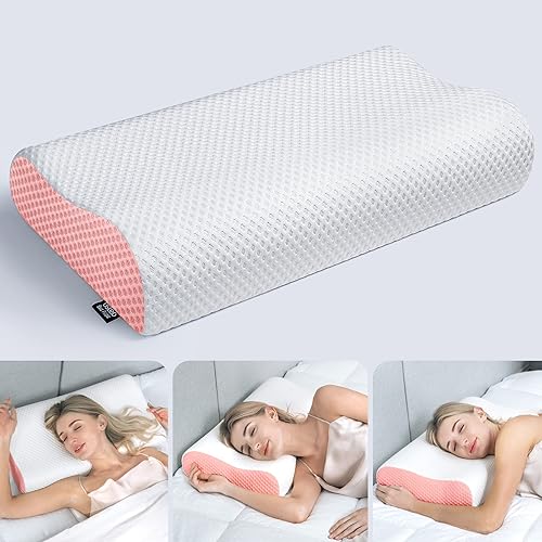 Miniatura 1 de Osteo - Almohada de espuma viscoelástica ajustable con 6 alturas disponibles, almohadas de cuello sin olor para aliviar el dolor, almohadas de cama
