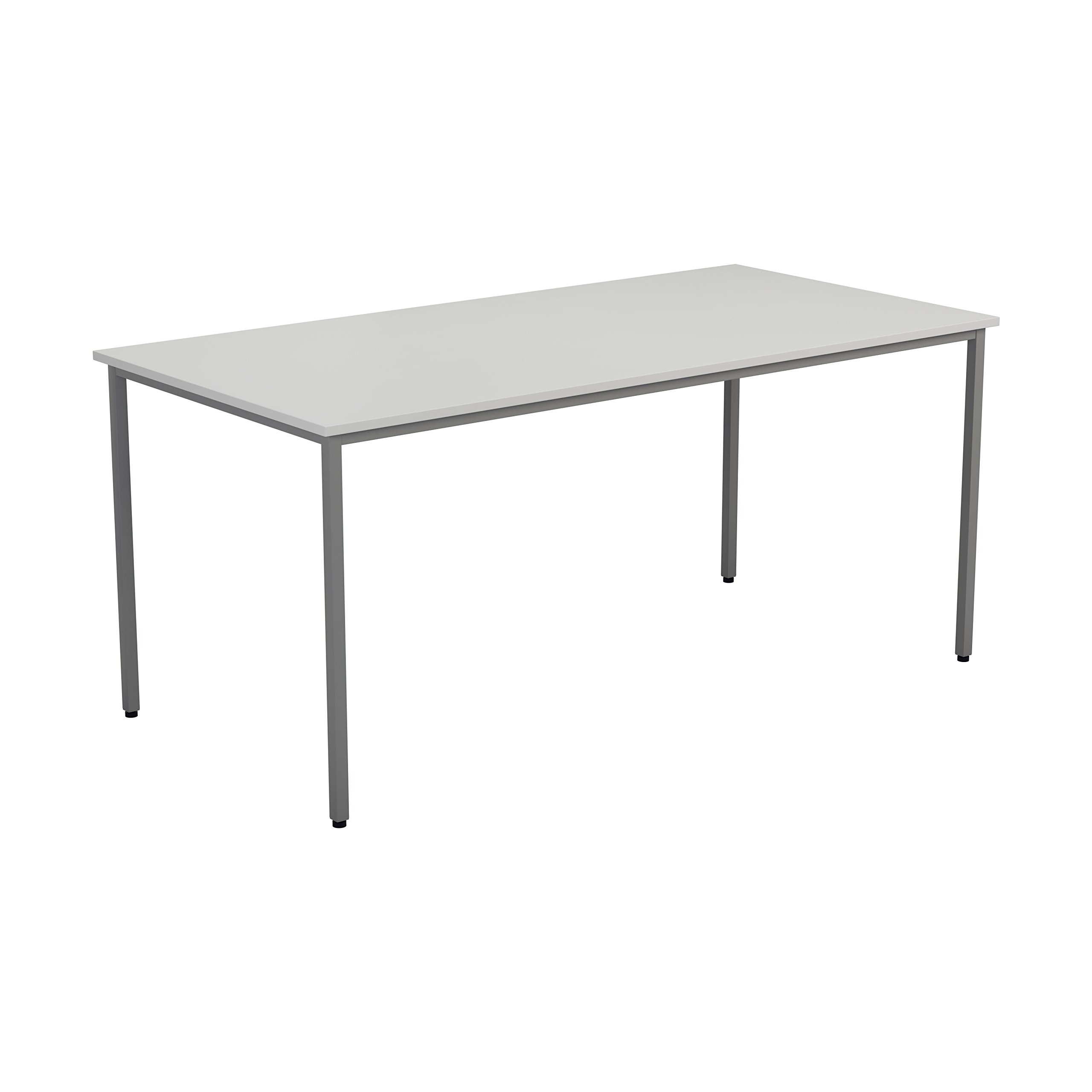 Office Hippo Office Table - Sturdy & Robust Computer Table, Height Adjustable, 5 Year Guarantee, White, 120 x 80 x 73 cm