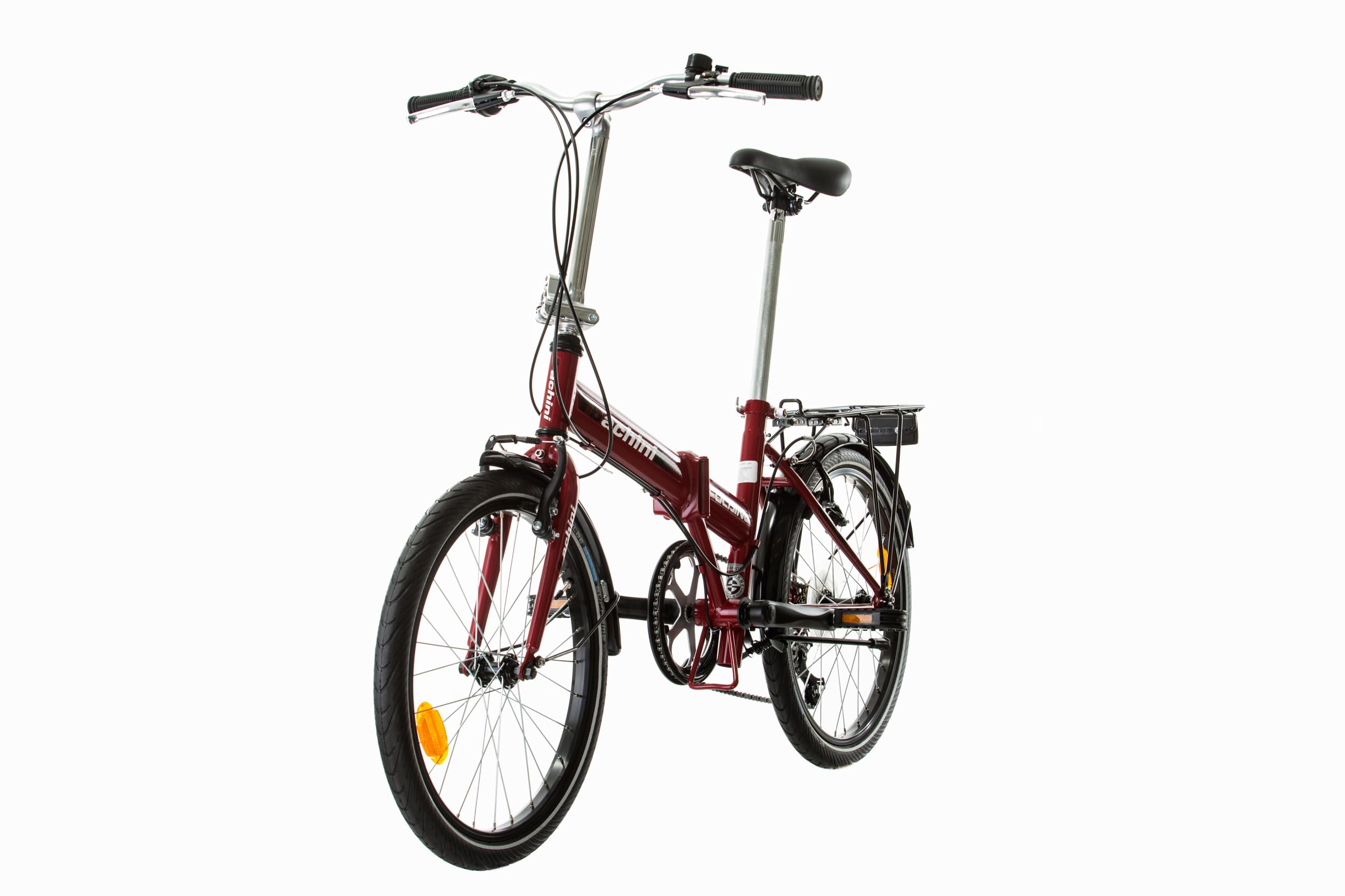 Multibrand PROBIKE Pieghevole 20 pollici, bicicletta pieghevole a 6 marce, bicicletta da uomo e ragazzo, parafanghi, adatto a partire da 155 cm - 185 cm (rosso/bianco)