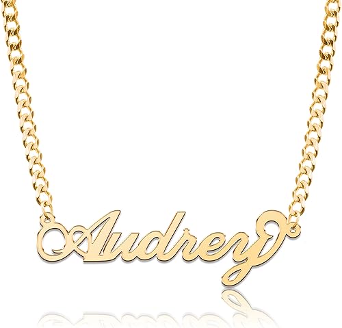 Collar con nombre personalizable, regalos personalizables, collar con nombre para mujer, collares con placa de nombres