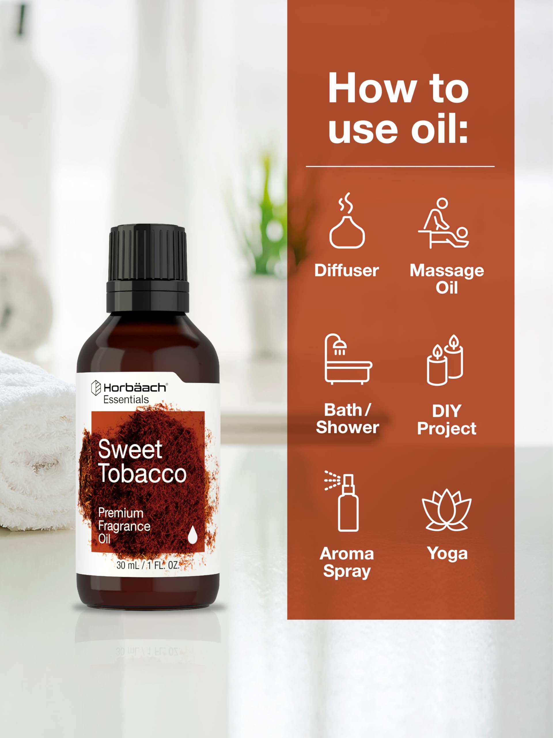 Amazon.com: Horbäach Sweet Tobacco Fragrance Oil | 1 fl oz (30ml) |  Essential Oils for Diffusers, Candle and Soap Making, DIY Projects & More |  Premium Grade
